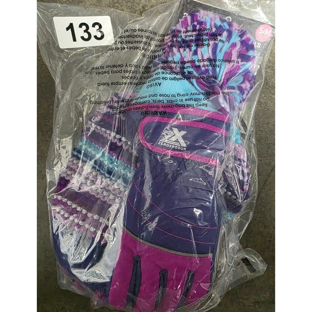 NEW ZeroXposur Purple Youth‎ Girl Hat/Glove Set SIZE S/M